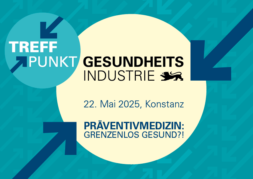 Keyvisual der Veranstaltung Treffpunkt Gesundheitsindustrie mit Link zur Webseite