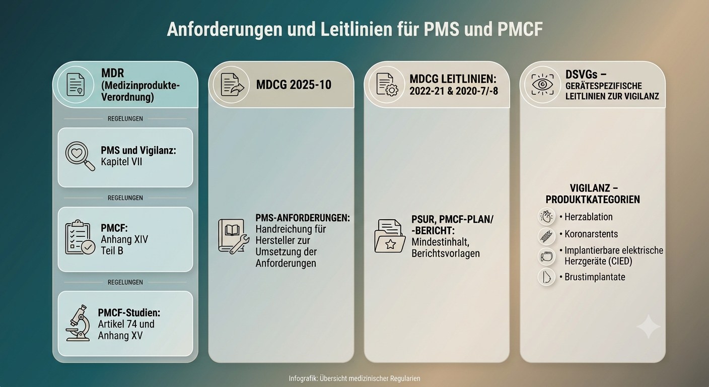 Die Tabelle gibt darüber Auskunft, welche Leilinien bei der Erfüllung der Post-Market-Surveillance besonders wichtig sind.