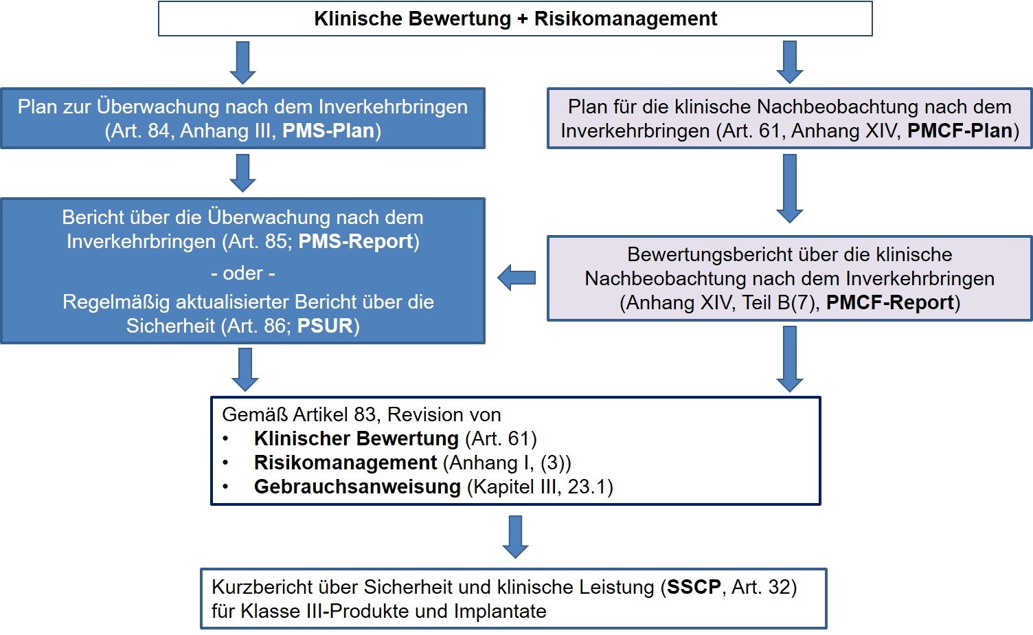 Die Abbildung zeigt ein Flussschema des gesamten PMS-Prozesses, abgeleitet aus den Forderungen der MDR.