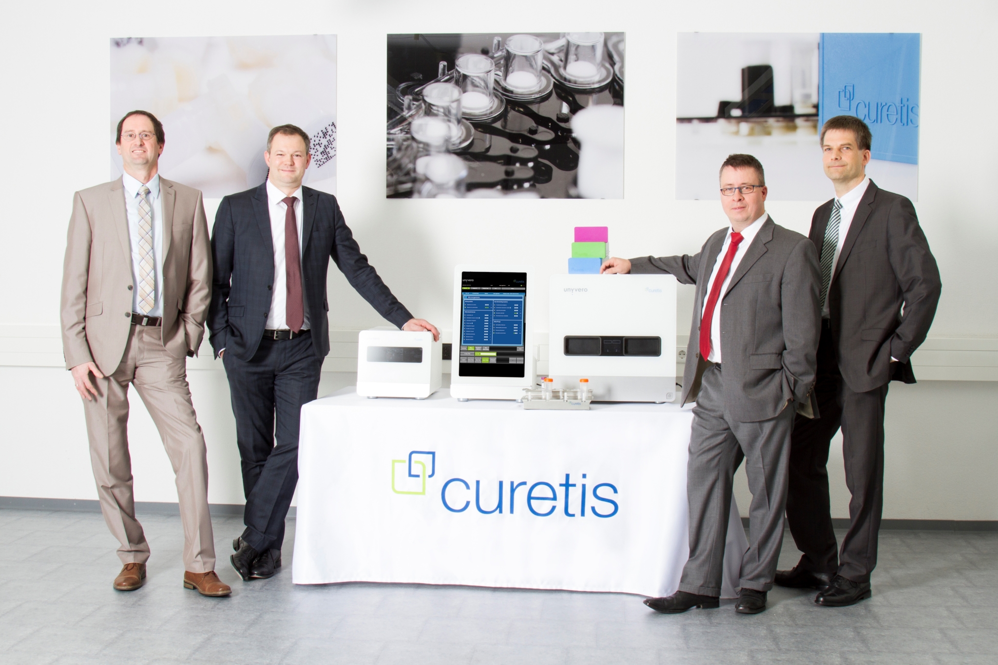 Der Vortsand der Curetis GmbH bestehend aus 4 Männern.