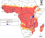 Verbreitung von Malaria in Afrika.