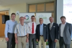 Zu sehen sind die Referenten und Organisatoren des grenzüberschreitenden Forums (v.l.): Dr. Frank Burose, (Geschäftsführer Kompetenznetzwerk Ernährungswirtschaft (CH)), Wolfgang Neldner (Anoxymer GmbH) Otto Knes, (Geschäftsführer IABC AG und Vorstand BioLAGO), Edgar G. Sidamgrotzki (Chef Amt für Wirtschaft und Arbeit Kanton Thurgau), Prof. Norbert Höptner (Europabeauftragter des Ministers für Finanzen und Wirtschaft des Landes Baden-Württemberg und Direktor des Steinbeis-Europa-Zentrums) und Dr. Jürgen Ruff (stellv. Vorstandsvorsitzender BioLAGO e.V, Geschäftsführer LifeScience Education, Consulting & Services DR.RUFF)