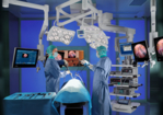 Photo showing how surgical interventions can be carried out with the assistance of modern medical devices.