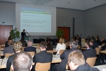 Zu sehen ist ein Ausschnitt des Saals des 4. Bodensee Finanzforums: Mehr als 80 Unternehmer, Finanzierungsexperten und Wirtschaftsforscher aus Deutschland, Schweiz, Österreich und Liechtenstein nahmen am „4. Bodensee Finanzforum 2012“ in Friedrichshafen teil.